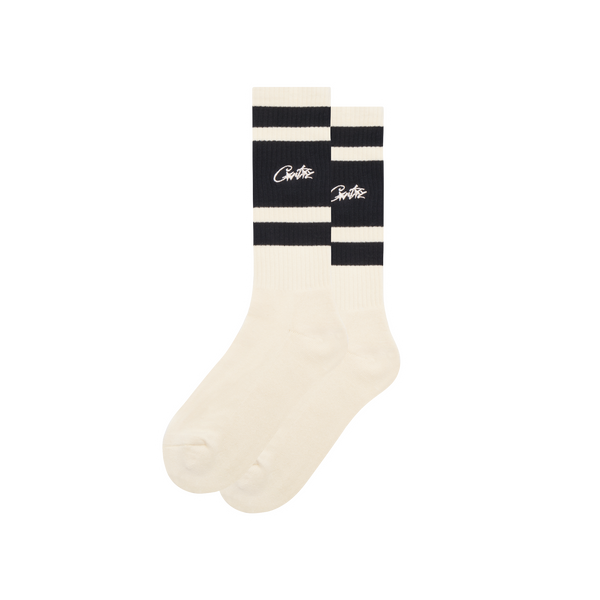 CREAM RETRO SOCKS [BLACK]