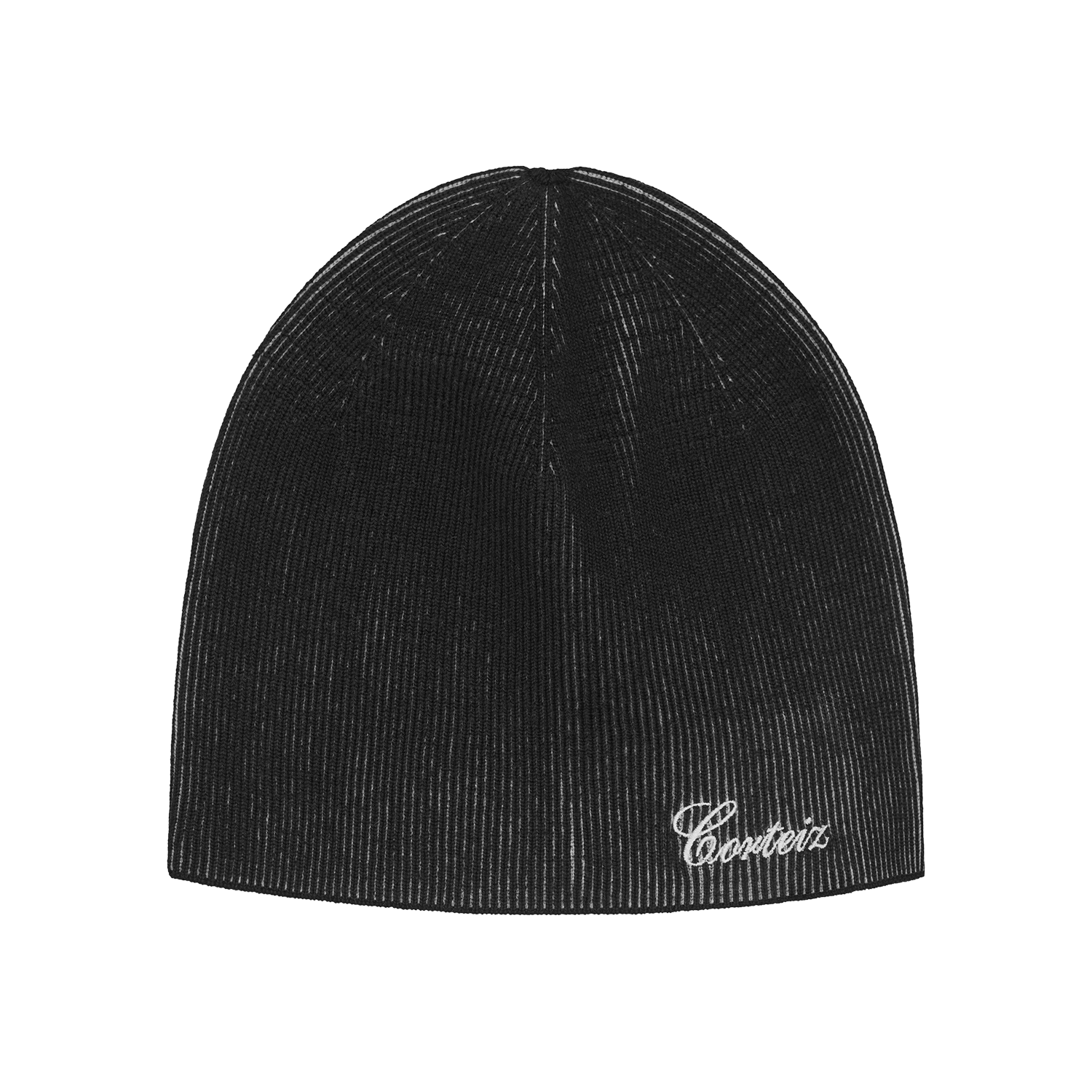 2 TONE RIBBED KNIT BEANIE [BLACK]