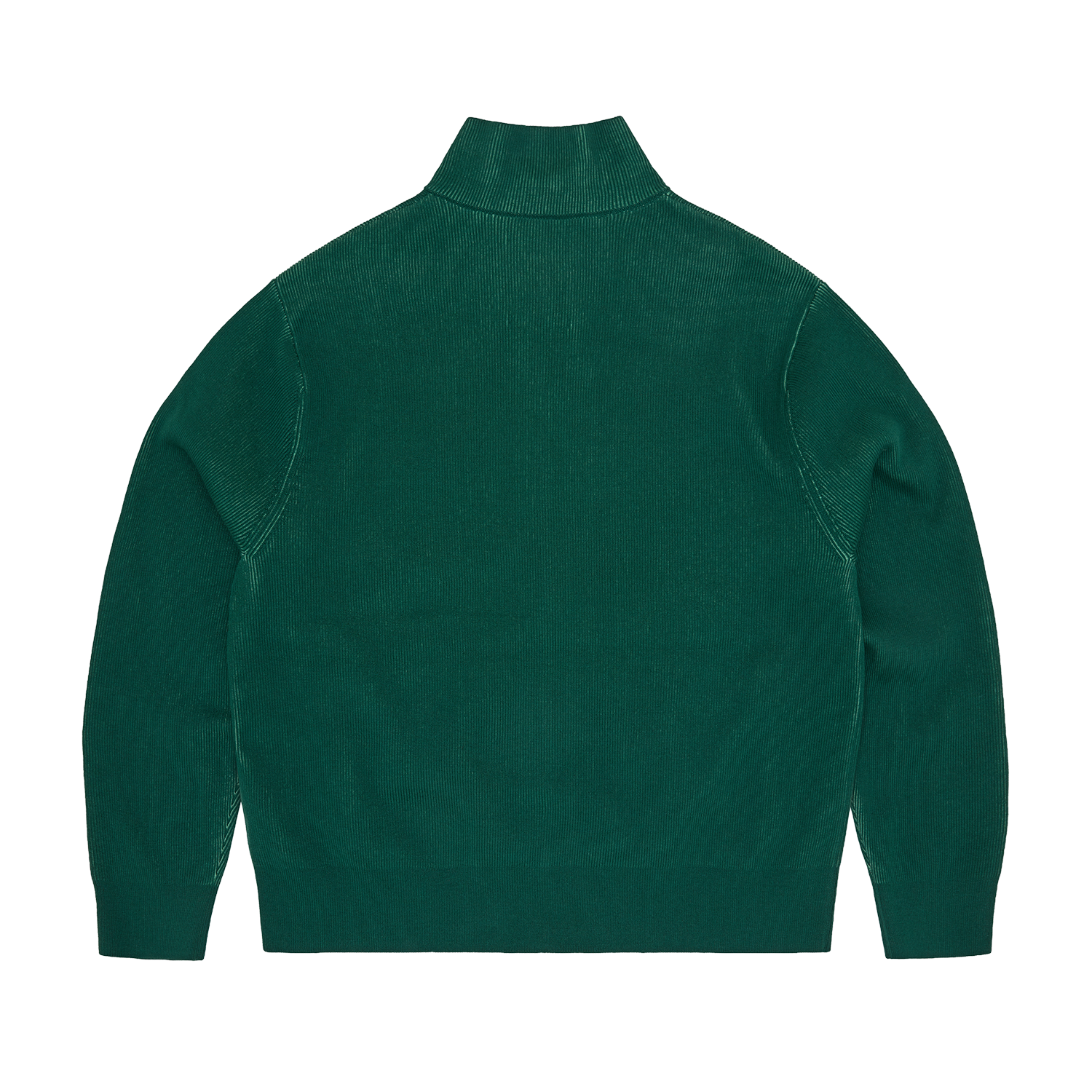 2 TONE RIBBED KNIT ZIP UP [GREEN]
