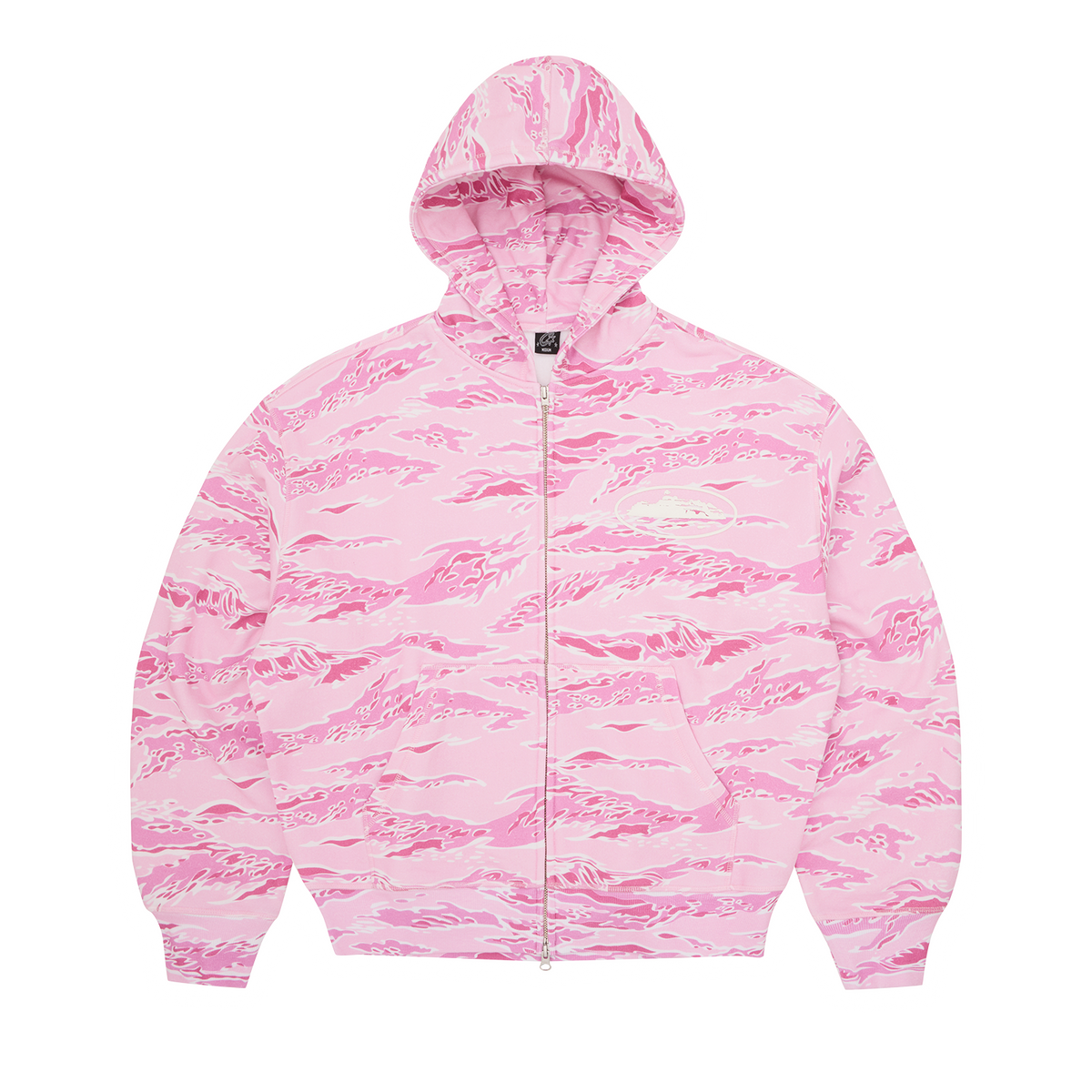 ISLAND PUFF PRINT ZIP HOODIE [PINK TIGER CAMO]