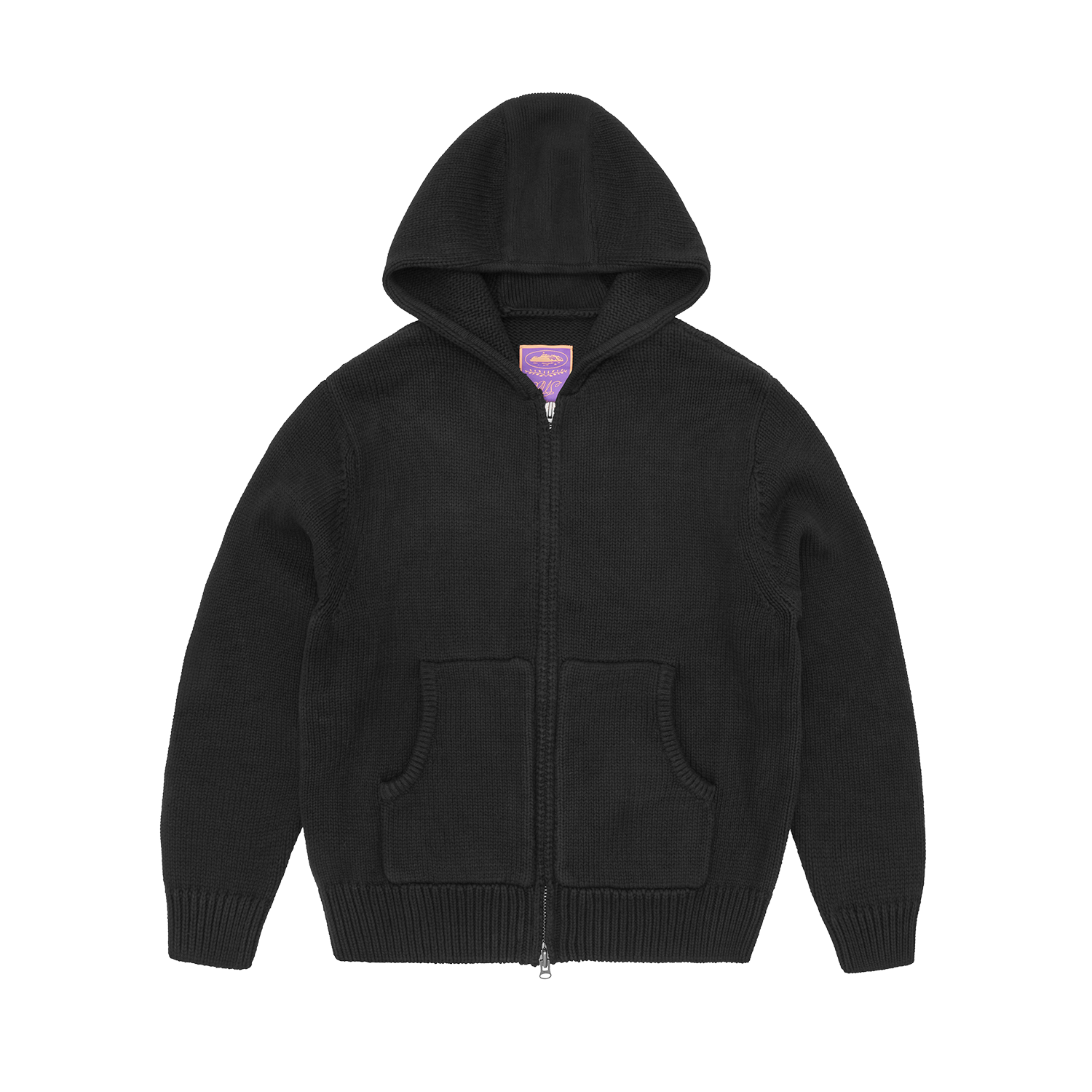 ALCATRAZ HEAVY KNIT ZIP HOODIE [BLACK]