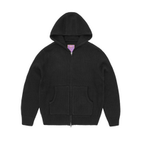 ALCATRAZ HEAVY KNIT ZIP HOODIE [BLACK]