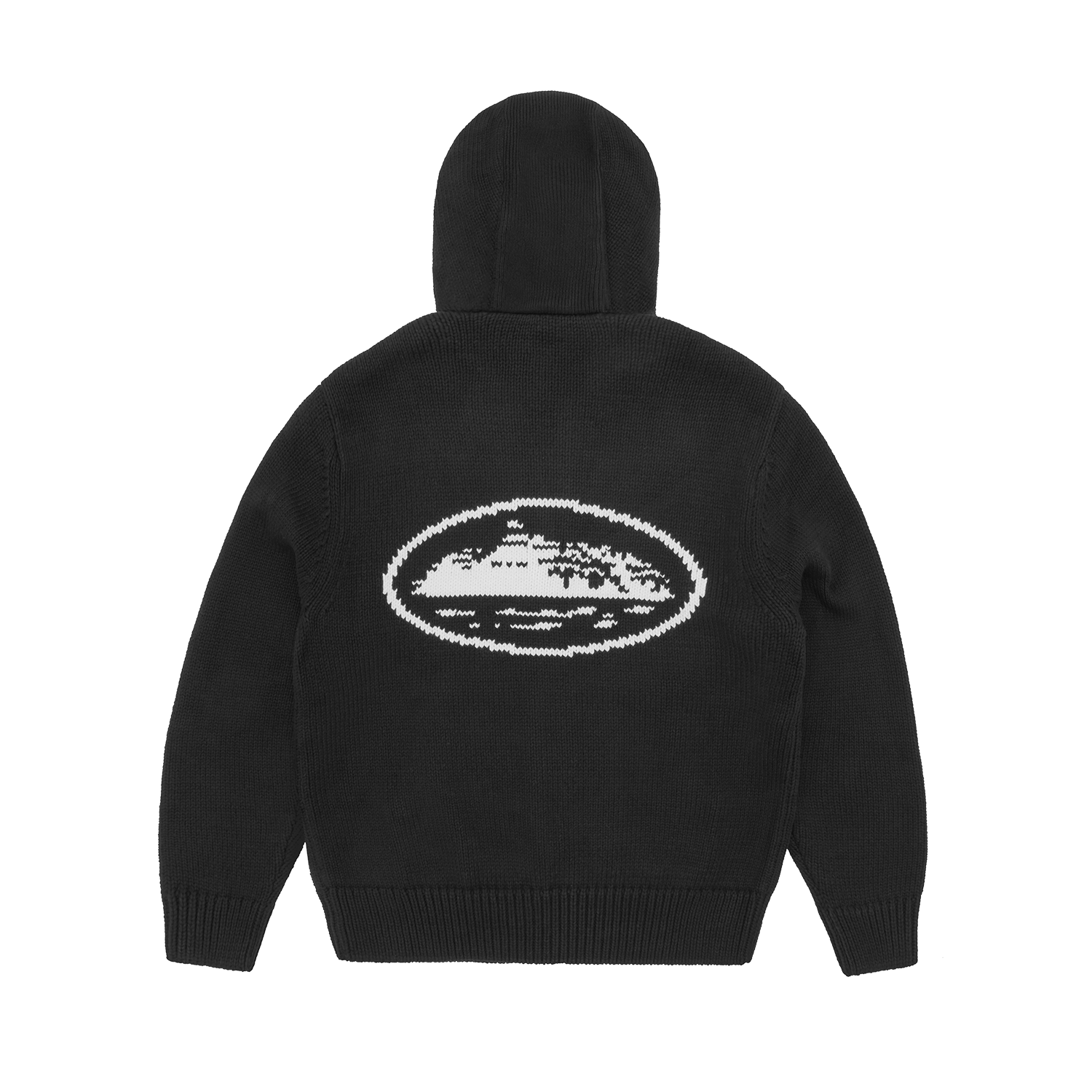 ALCATRAZ HEAVY KNIT ZIP HOODIE [BLACK]