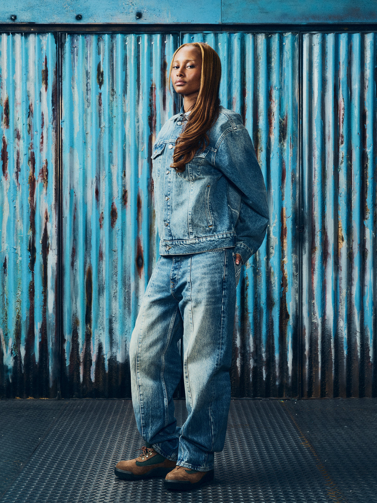 STITCH DOWN DENIM JACKET [FADED INDIGO]