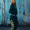 LUNDUN STITCH ZIP HOODIE [FOREST / YELLOW]