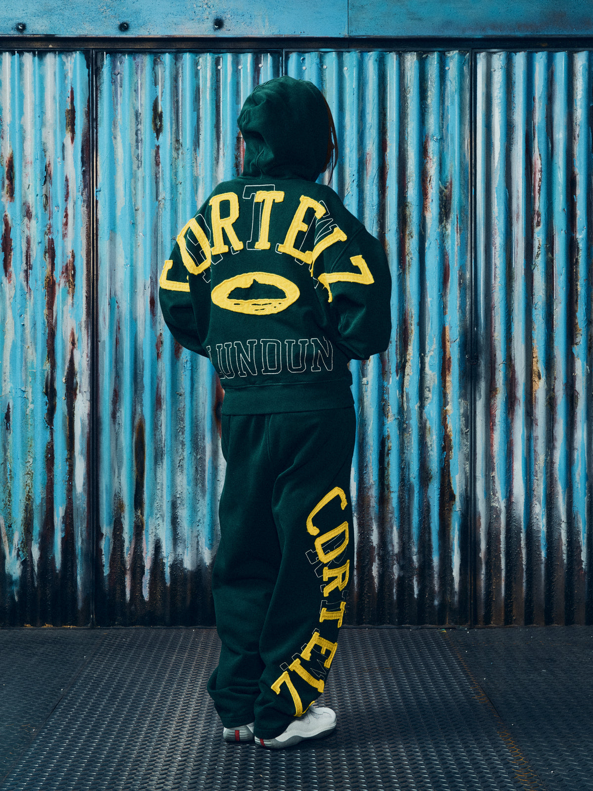 LUNDUN STITCH ZIP HOODIE [FOREST / YELLOW]
