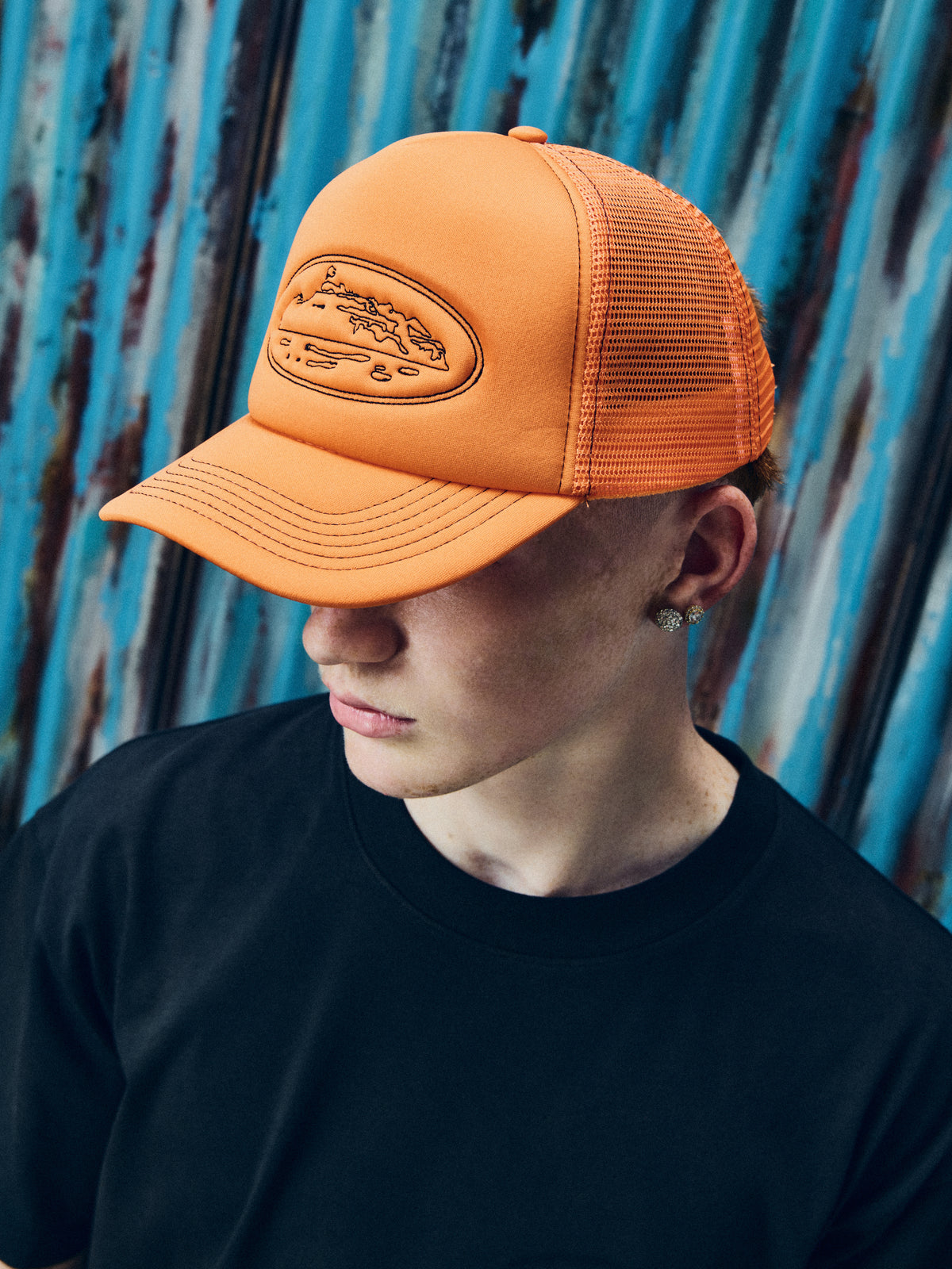 ISLAND OUTLINE TRUCKER HAT [ORANGE]