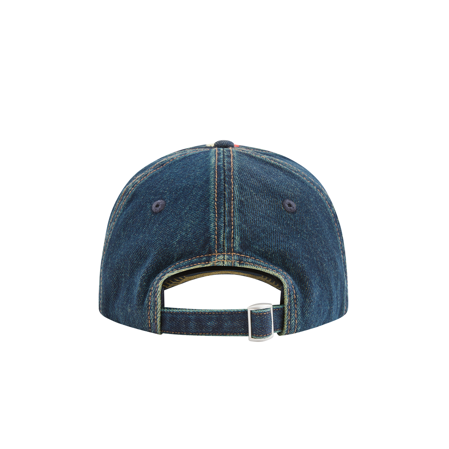 CROSS-STITCH DENIM CAP [WASHED INDIGO]
