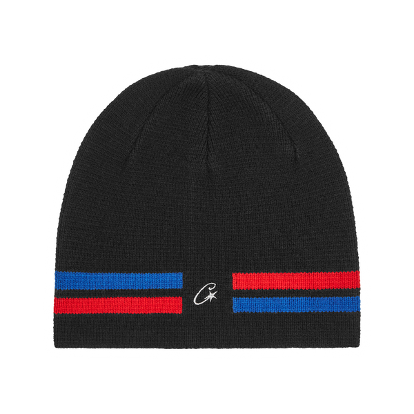 VVS KNIT BEANIE [BLACK, RED & BLUE]