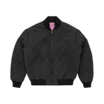 OLDE ENGLISH QUILTED BOMBER JACKET [BLACK]