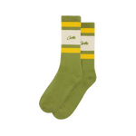 ARMY GREEN RETRO SOCK [YELLOW & CREAM]