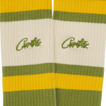 ARMY GREEN RETRO SOCK [YELLOW & CREAM]