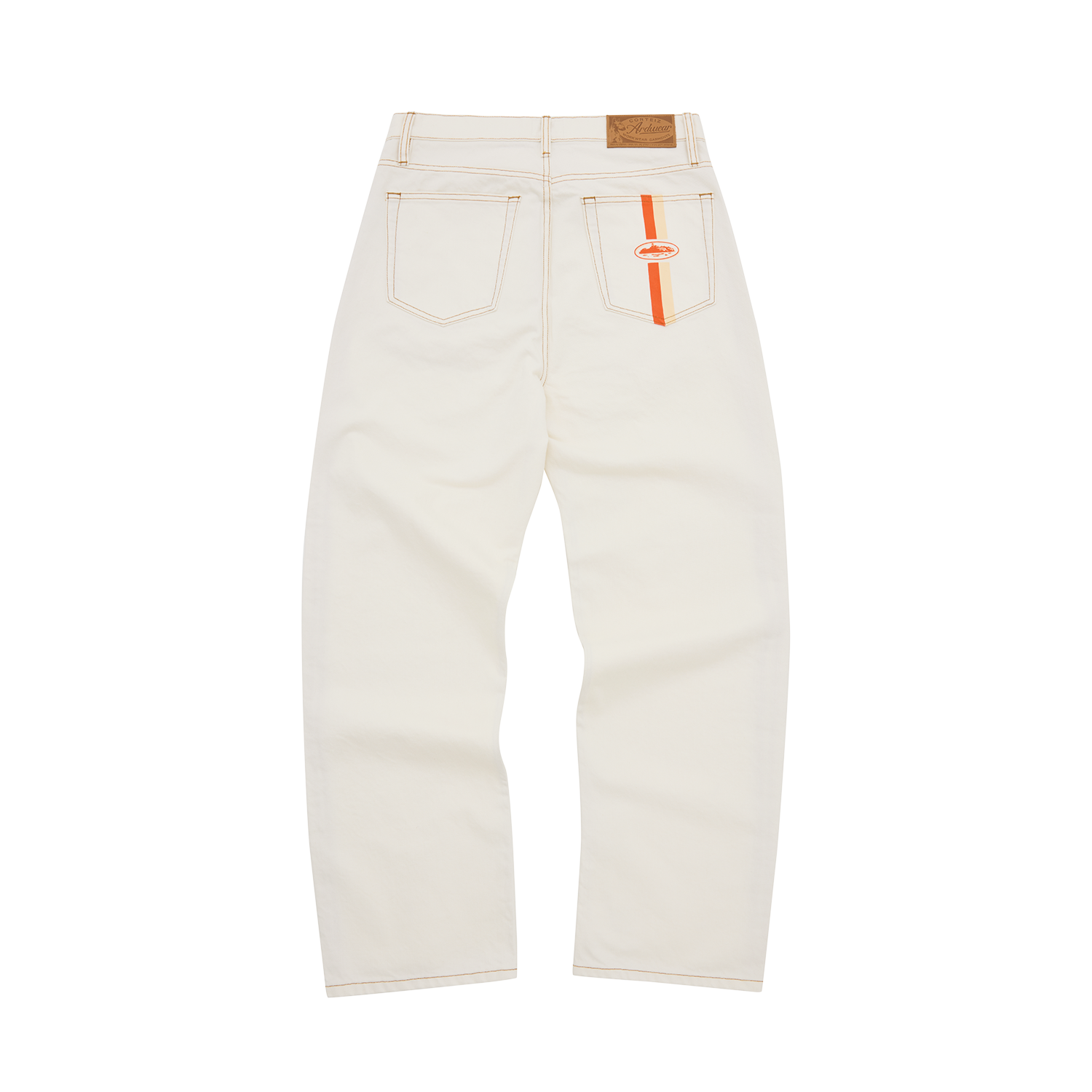 DUAL STRIPE BAGGY JEANS [OFF WHITE]