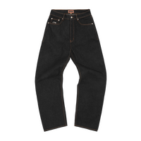 DUAL STRIPE BAGGY JEANS [BLACK WASH]