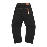 DUAL STRIPE BAGGY JEANS [BLACK WASH]