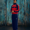 PISTA VELOUR TRACK JACKET [NAVY/RED]