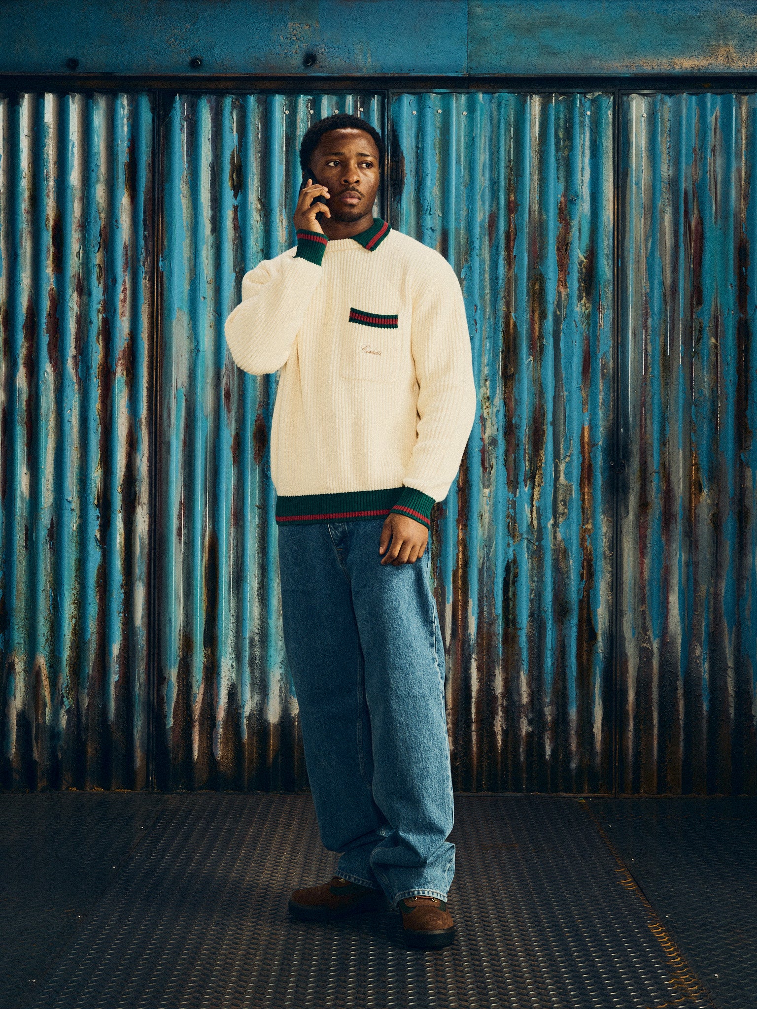 GIANNI KNIT POLO SWEATER [CREAM]