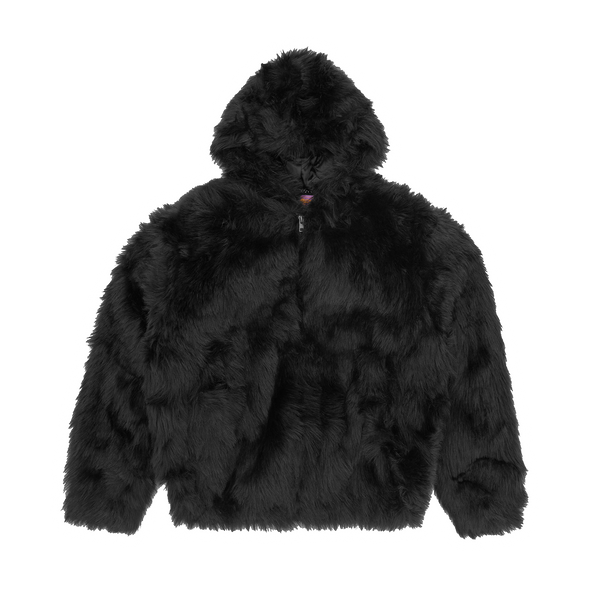 HOODED FUR JACKET [BLACK] – CRTZRTW