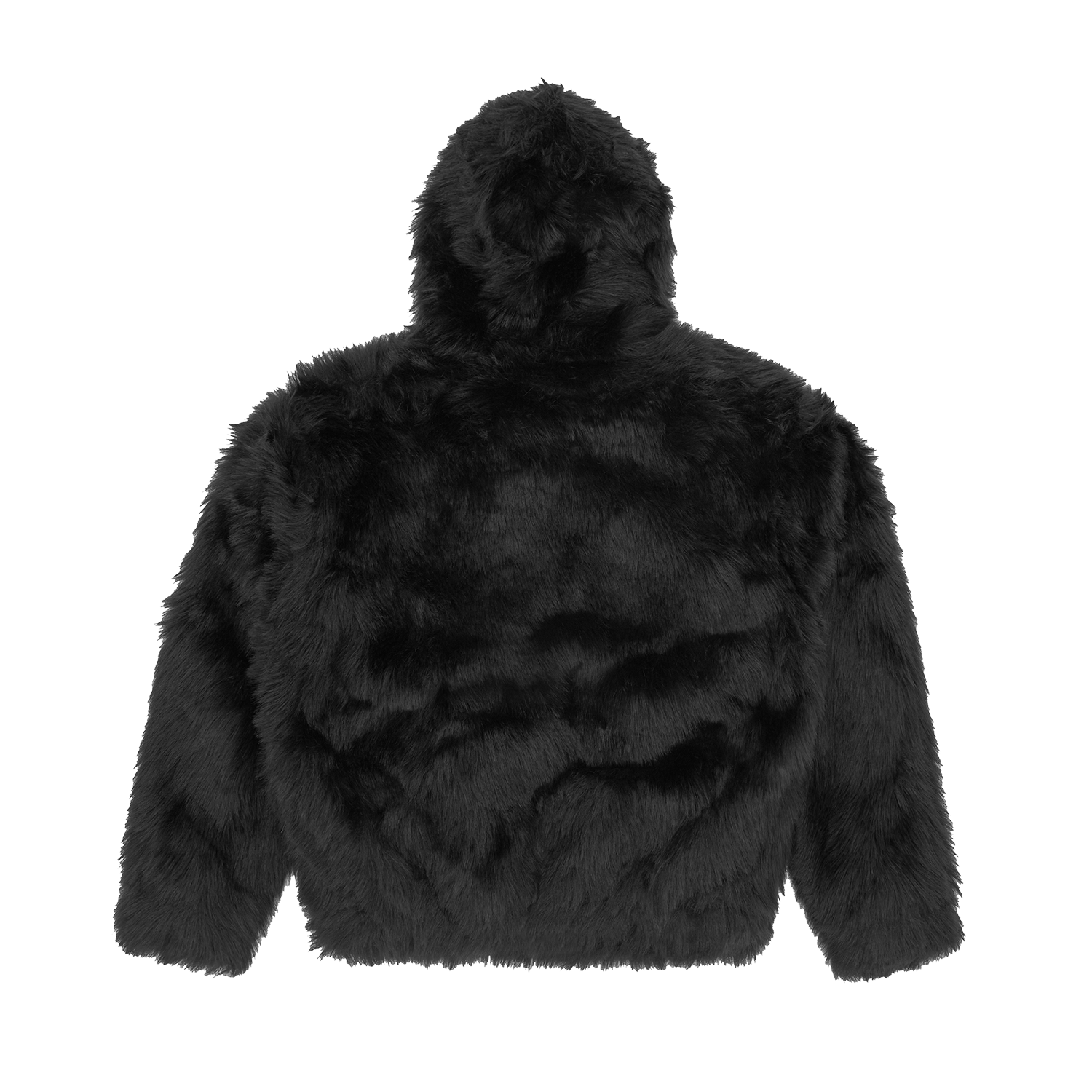 HOODED FUR JACKET [BLACK]