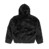 HOODED FUR JACKET [BLACK]