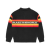 GRADIENT HALF KNIT ZIP PULLOVER [BLACK]