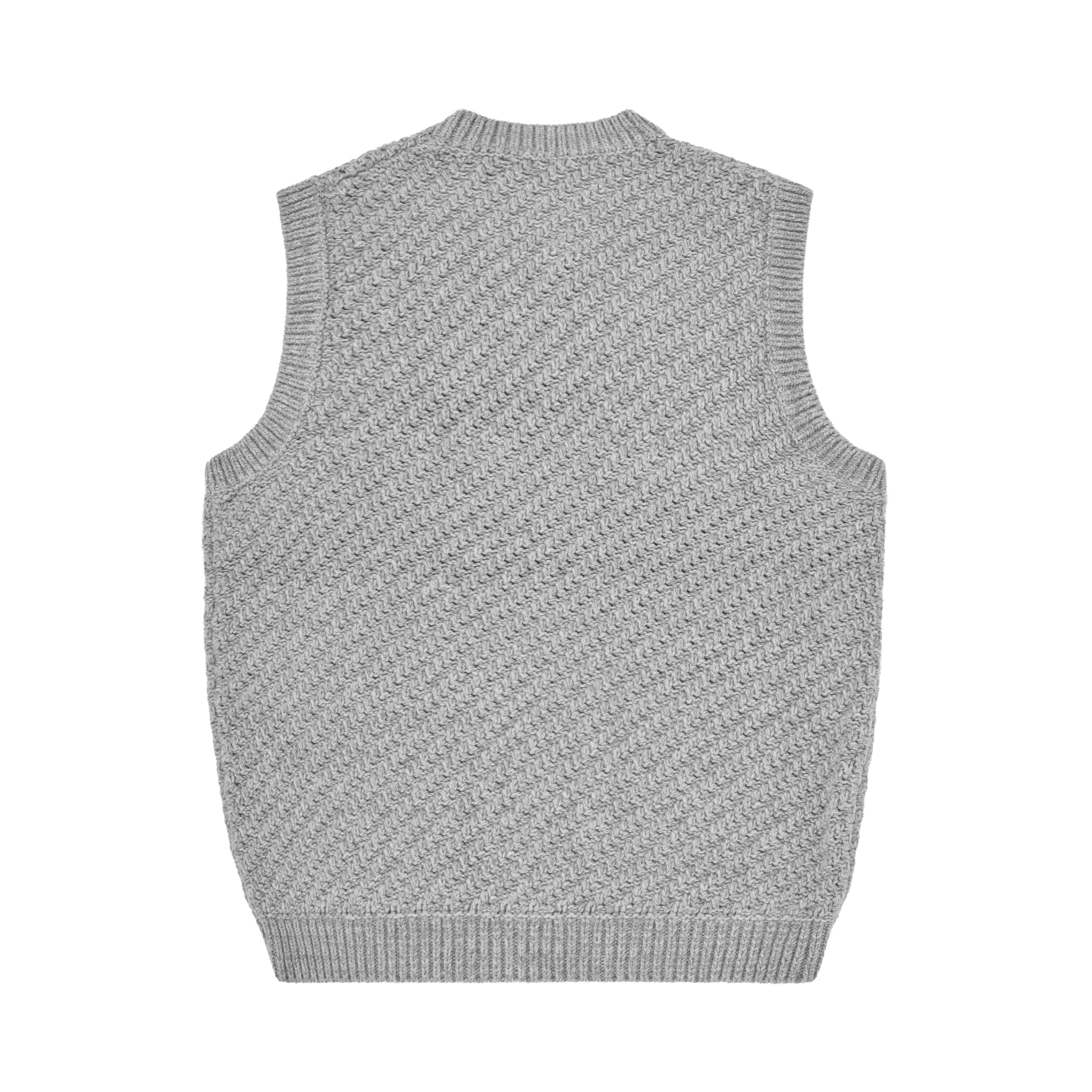 HAND EMBROIDERED KNIT VEST [GREY]