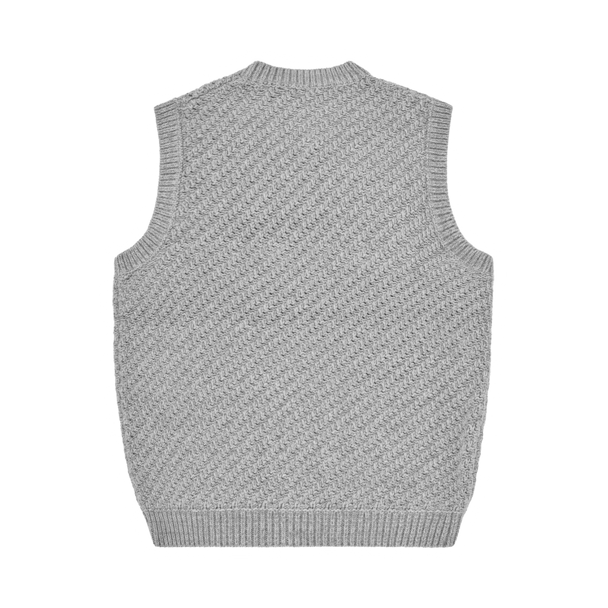 HAND EMBROIDERED KNIT VEST [GREY]