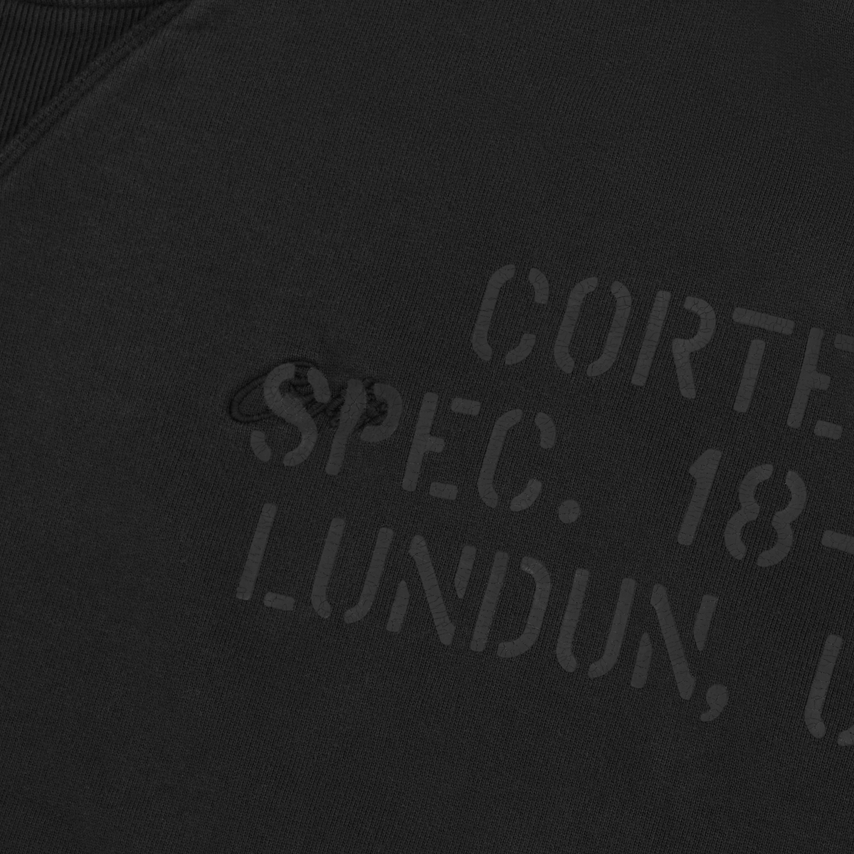 HMP STENCIL CREWNECK [BLACK OVERDYE]