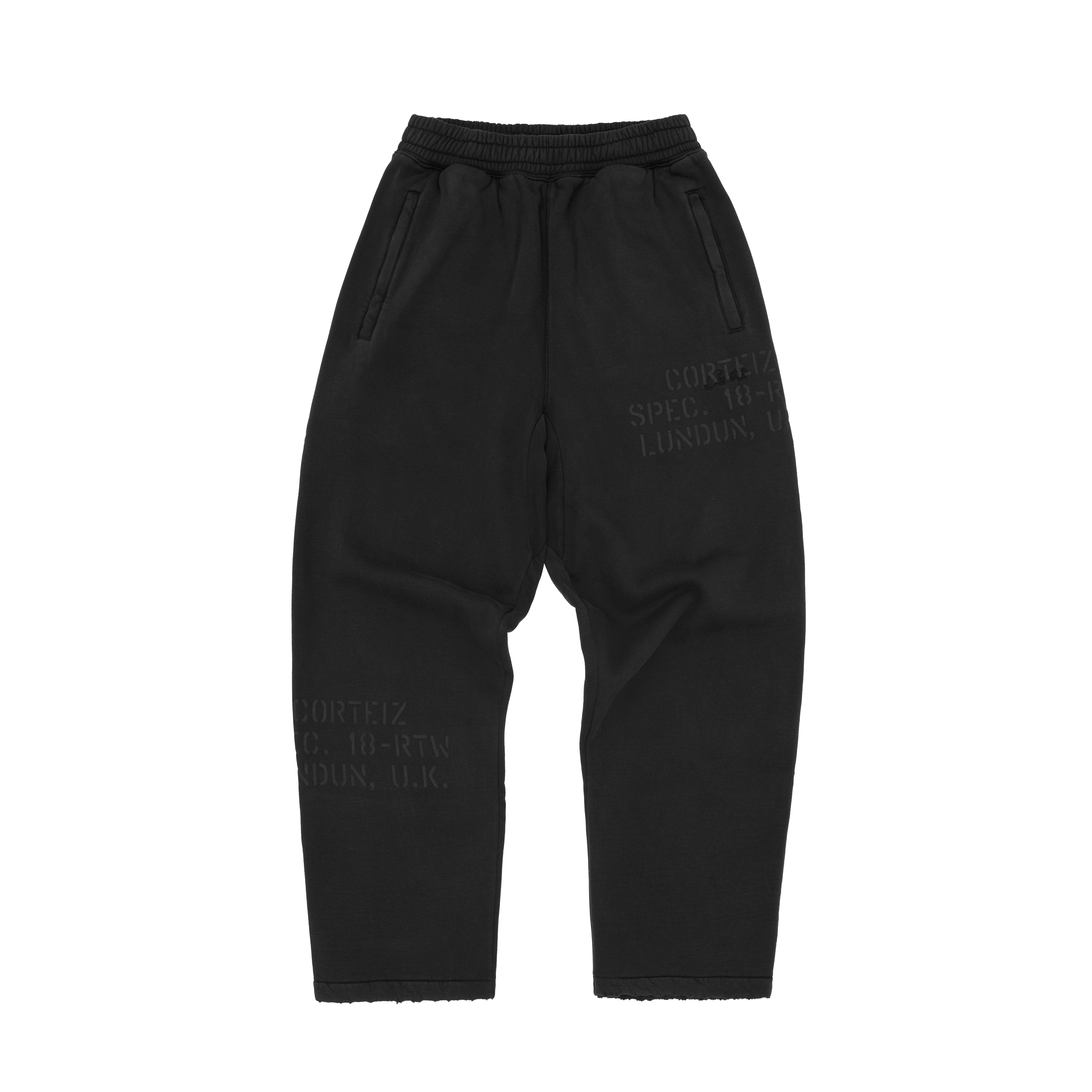 HMP STENCIL OPEN HEM SWEATPANT [BLACK OVERDYE]