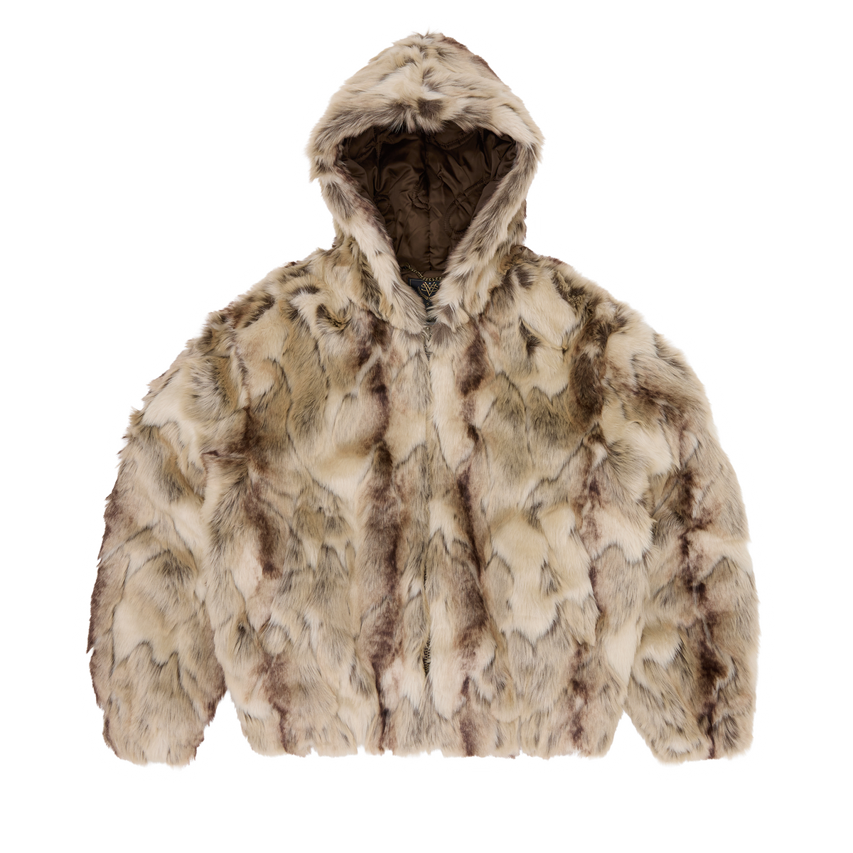 PELT HOODED FUR JACKET [FAWN]