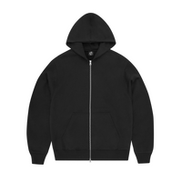 ISLAND MIXED PANEL ZIP HOODIE [BLACK]