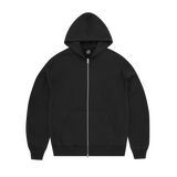 ISLAND MIXED PANEL ZIP HOODIE [BLACK]