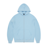 ISLAND MIXED PANEL ZIP HOODIE [BABY BLUE]