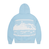 ISLAND MIXED PANEL ZIP HOODIE [BABY BLUE]