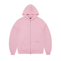 ISLAND MIXED PANEL ZIP HOODIE [PINK]