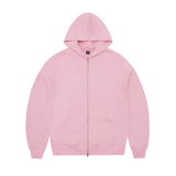 ISLAND MIXED PANEL ZIP HOODIE [PINK]