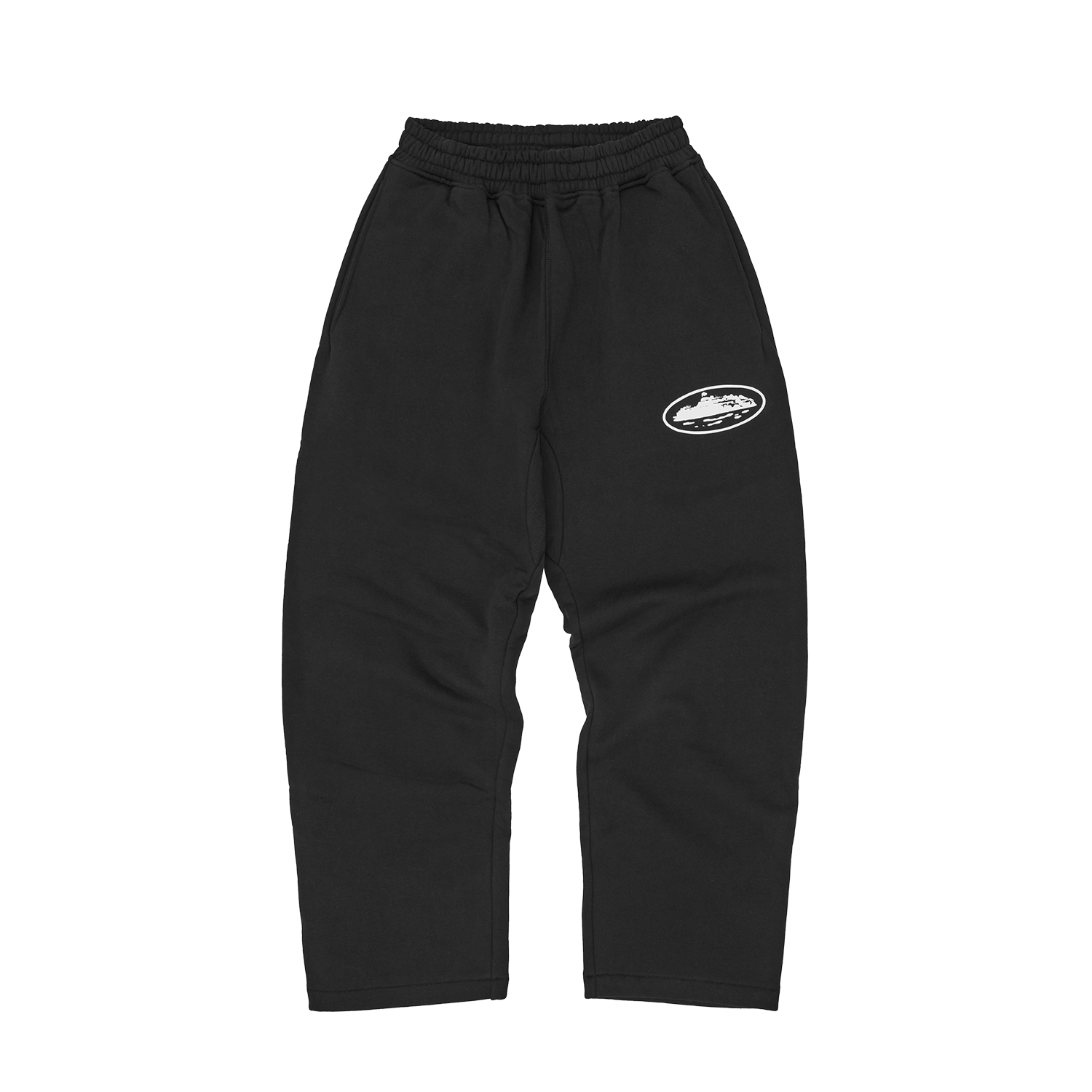 ISLAND PUFF PRINT OPEN HEM SWEATPANT [BLACK]