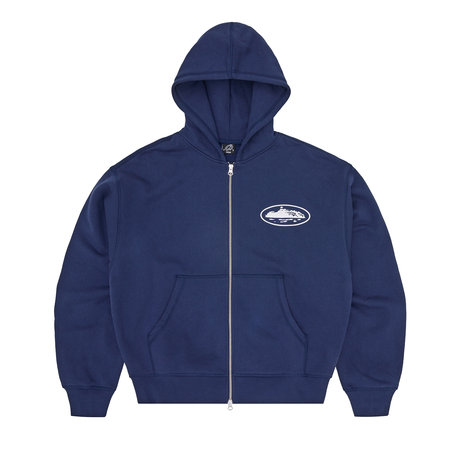 ISLAND PUFF PRINT ZIP HOODIE [NAVY]