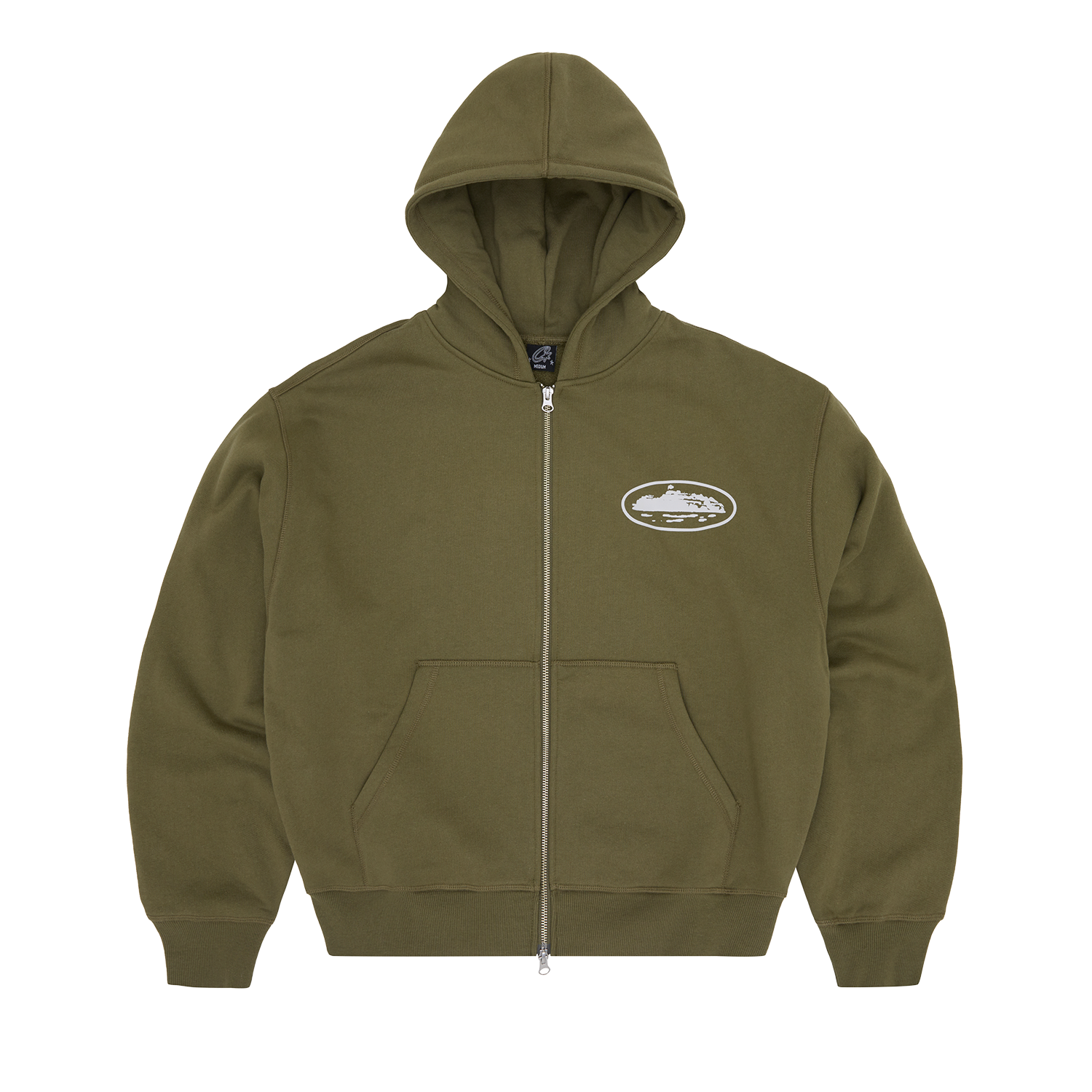 ISLAND PUFF PRINT ZIP HOODIE [OLIVE]