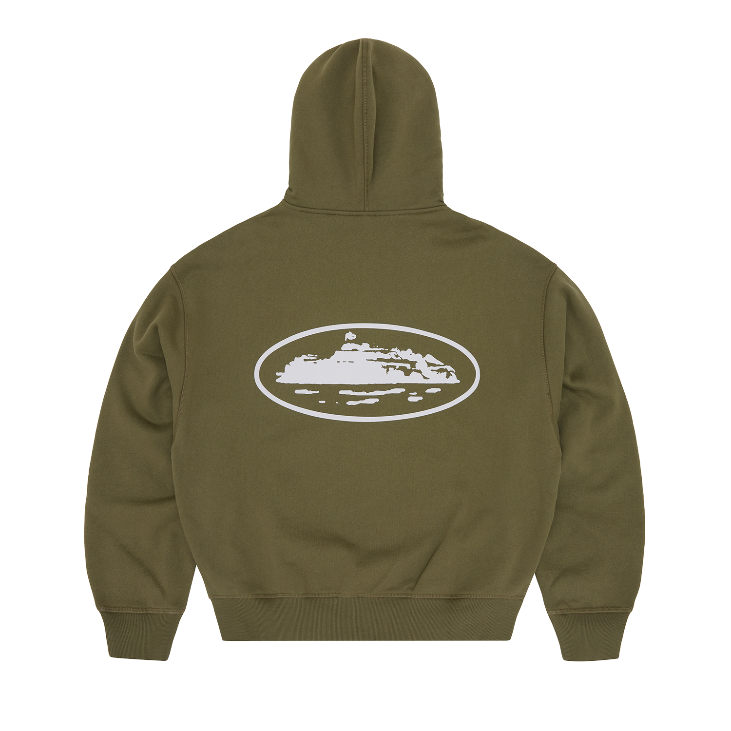ISLAND PUFF PRINT ZIP HOODIE [OLIVE]