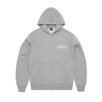 ISLAND PUFF PRINT ZIP HOODIE [HEATHER GREY]