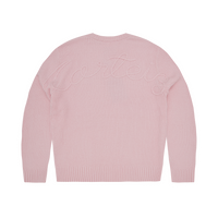 CROCHET APPLIQUE KNIT CREW [PINK]