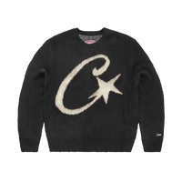 C STAR MOHAIR KNIT SWEATER [BLACK]