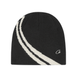 KNIT STRIPE BEANIE V2 [BLACK / CREAM]