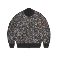 VVS LEOPARD JACQUARD KNIT ZIP UP [BLACK]