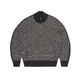 VVS LEOPARD JACQUARD KNIT ZIP UP [BLACK]