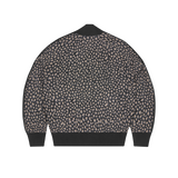 VVS LEOPARD JACQUARD KNIT ZIP UP [BLACK]