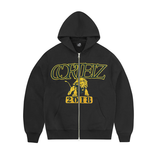 LION VARSITY ZIP HOODIE [BLACK]