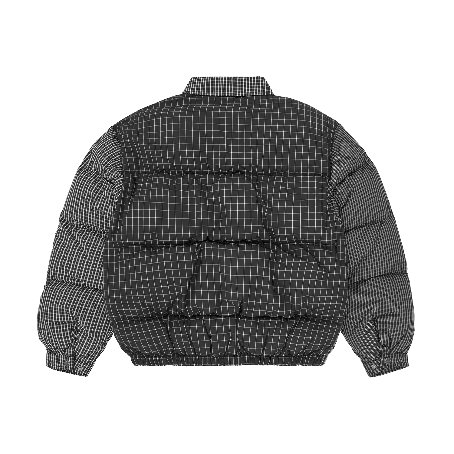COLLAR BOLO DOWN JACKET [BLACK PLAID]