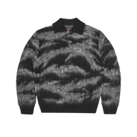 MOHAIR FUZZY COLLAR SWEATER [BLACK CAMO]